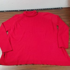 Elliott Lauren Red Sweater Cowl/Turtleneck Ribbed Sleeves Oversized‎ XL